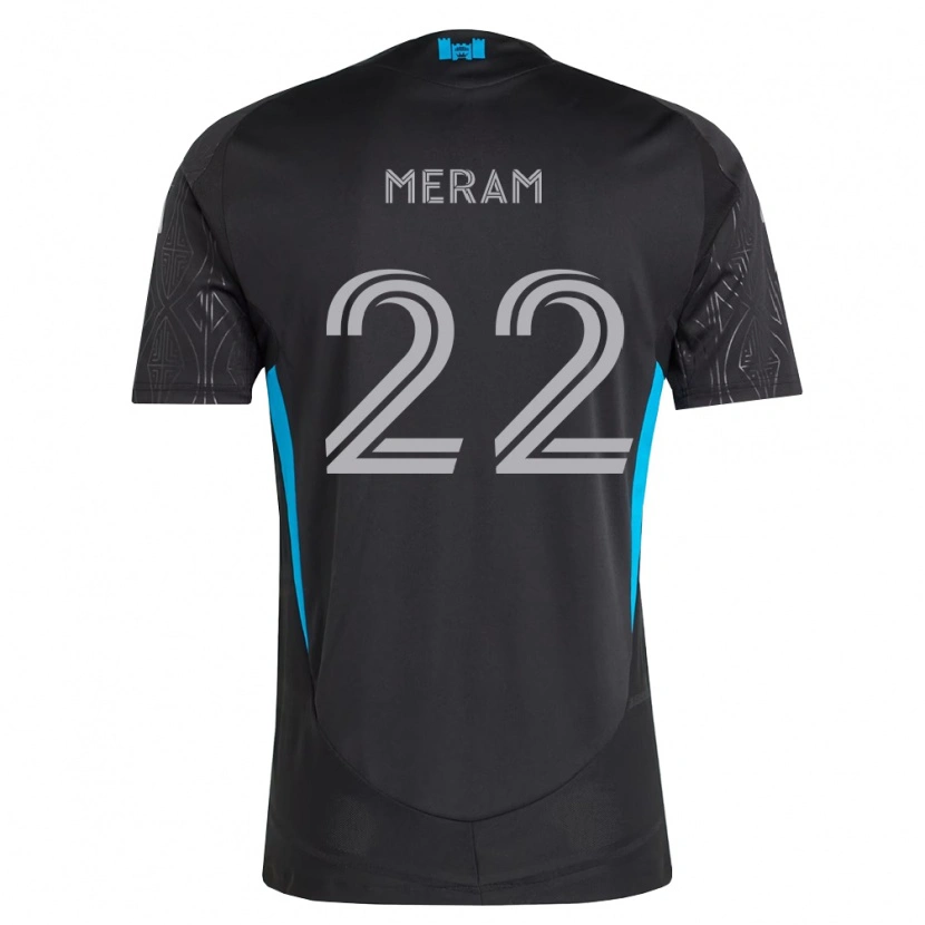 Danxen Mujer Camiseta Justin Meram #22 Negro Blanco Azul Cielo 2ª Equipación 2026/27 La Camisa