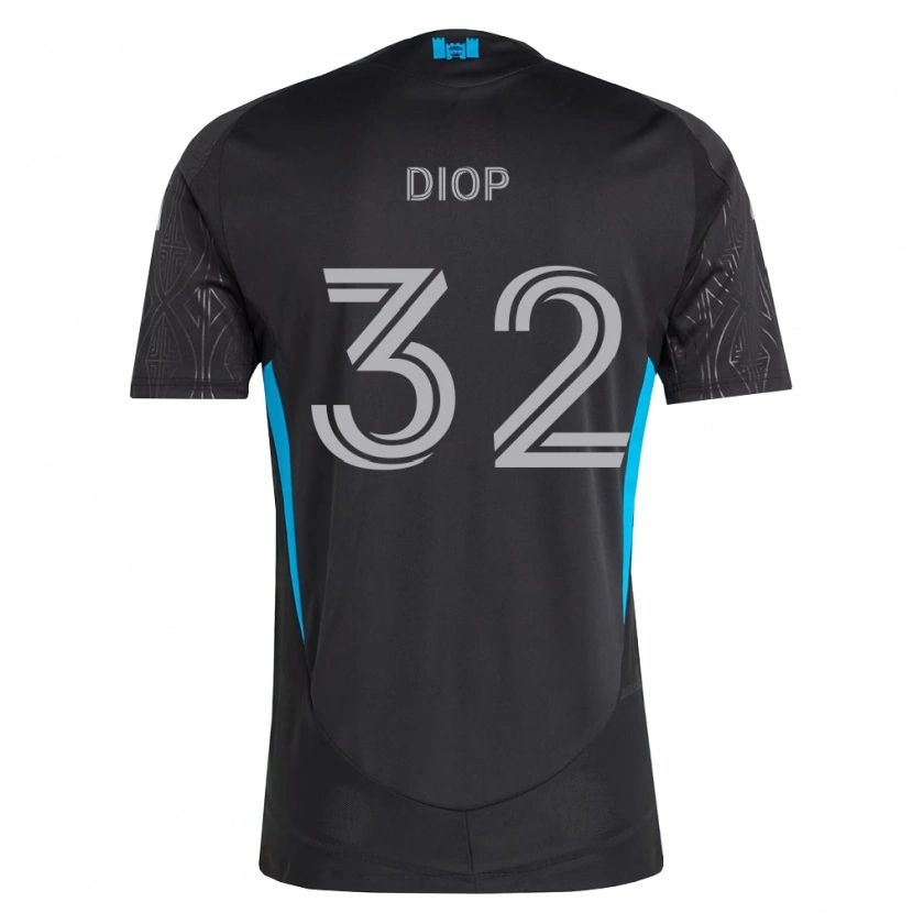 Danxen Mujer Camiseta Hamady Diop #32 Negro Blanco Azul Cielo 2ª Equipación 2026/27 La Camisa