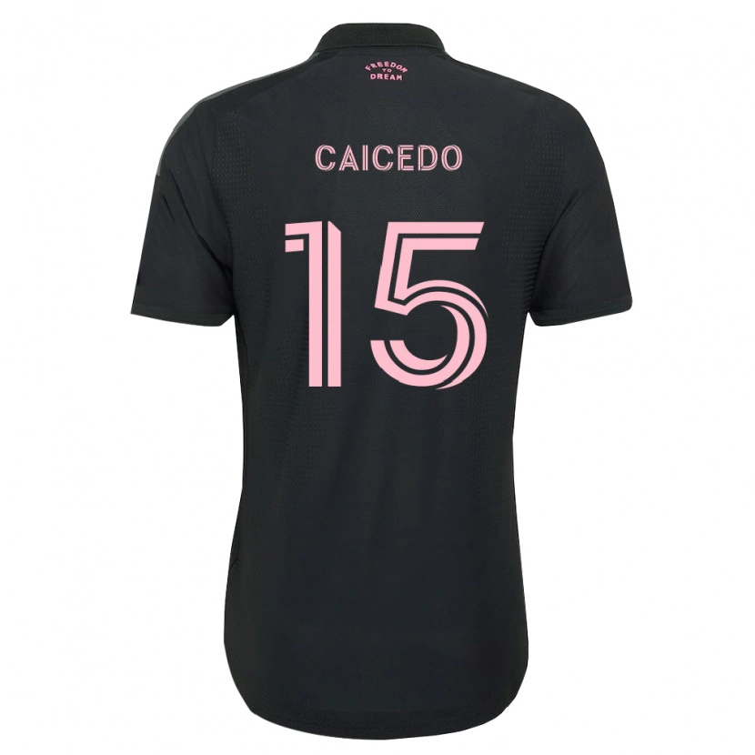 Danxen Mujer Camiseta Fricio Caicedo #15 Rosa Negro Blanco 2ª Equipación 2026/27 La Camisa