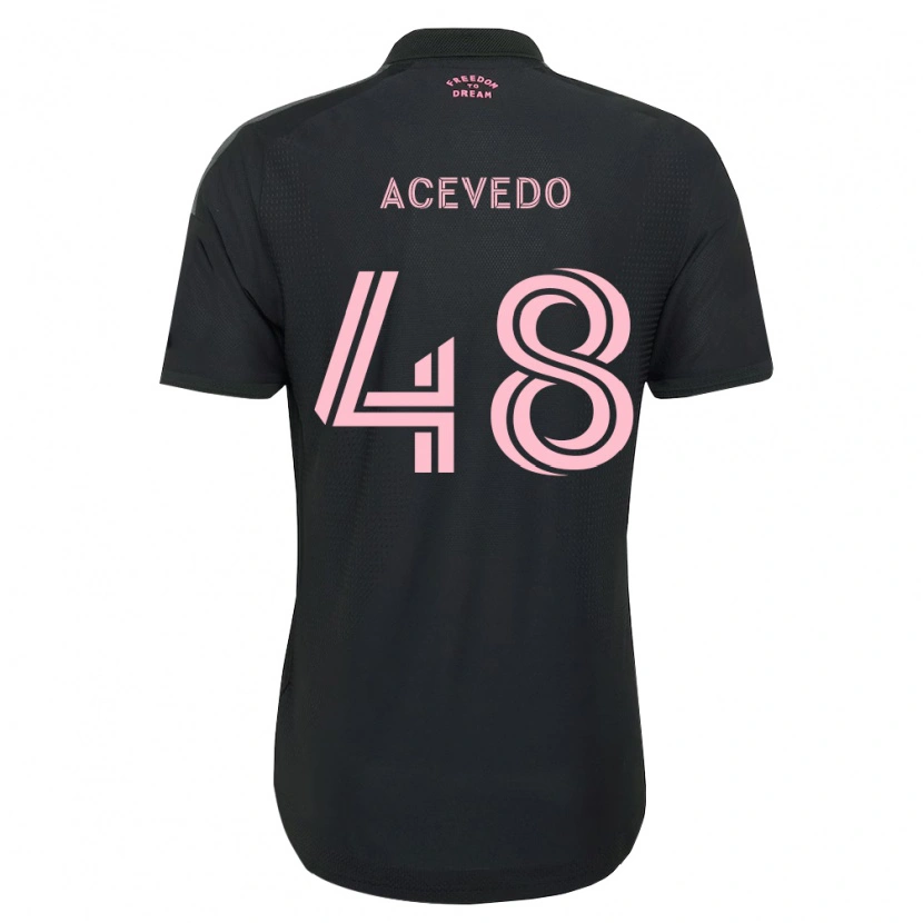 Danxen Mujer Camiseta Matías Acevedo #48 Rosa Negro Blanco 2ª Equipación 2026/27 La Camisa