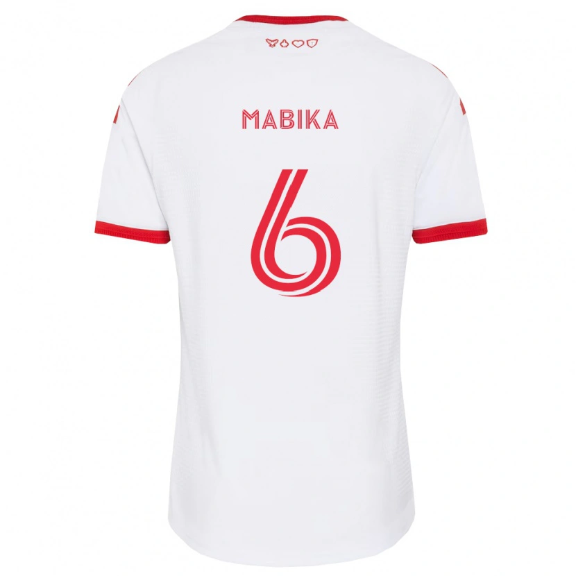 Danxen Mujer Camiseta Aimé Mabika #6 Blanco Rojo Negro 2ª Equipación 2026/27 La Camisa