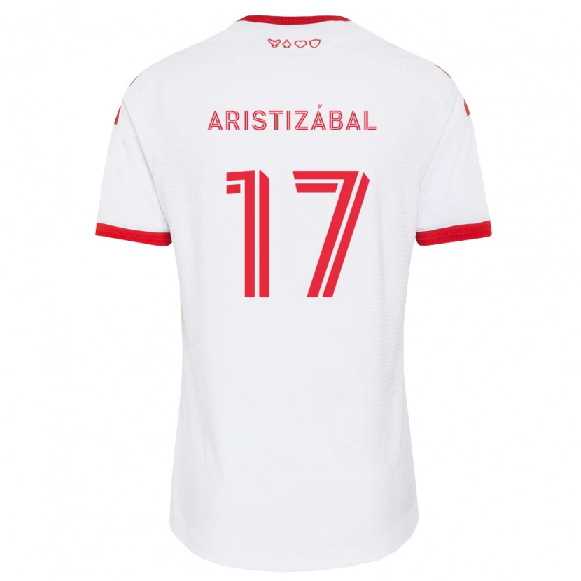 Danxen Mujer Camiseta Emilio Aristizábal #17 Blanco Rojo Negro 2ª Equipación 2026/27 La Camisa