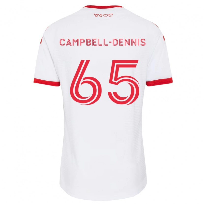 Danxen Mujer Camiseta Raequan Campbell-Dennis #65 Blanco Rojo Negro 2ª Equipación 2026/27 La Camisa