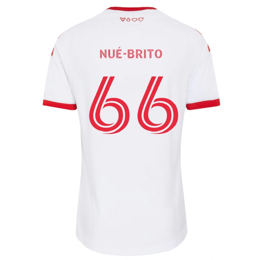 Danxen Mujer Camiseta Diego Nué-Brito #66 Blanco Rojo Negro 2ª Equipación 2026/27 La Camisa