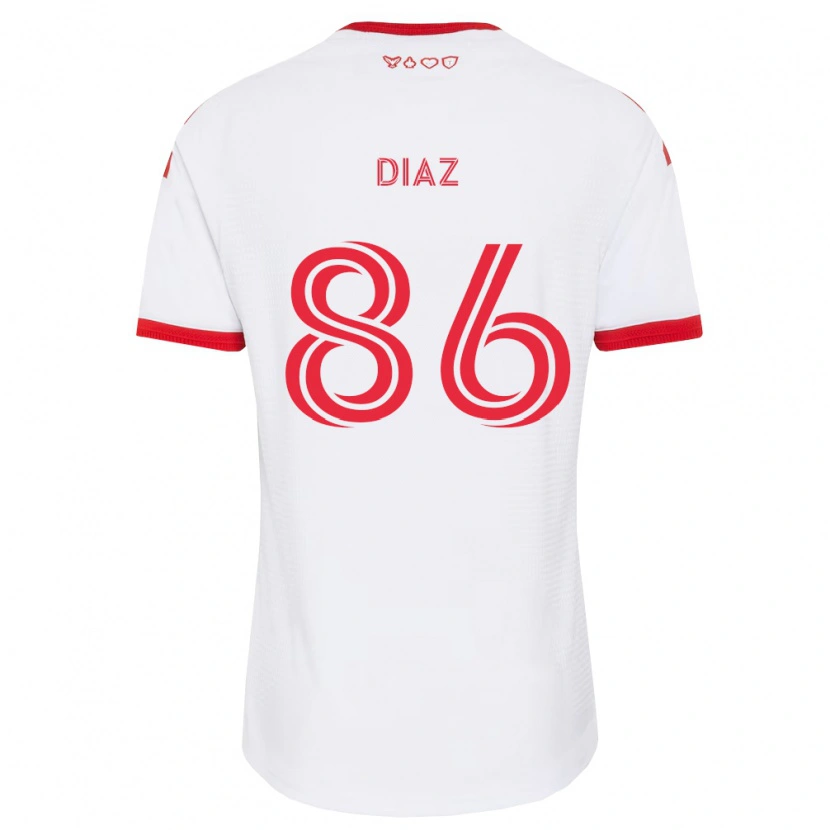 Danxen Mujer Camiseta Alec Díaz #86 Blanco Rojo Negro 2ª Equipación 2026/27 La Camisa