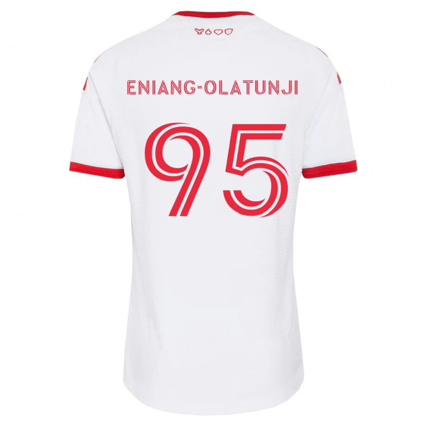 Danxen Mujer Camiseta Daniel Eniang-Olatunji #95 Blanco Rojo Negro 2ª Equipación 2026/27 La Camisa