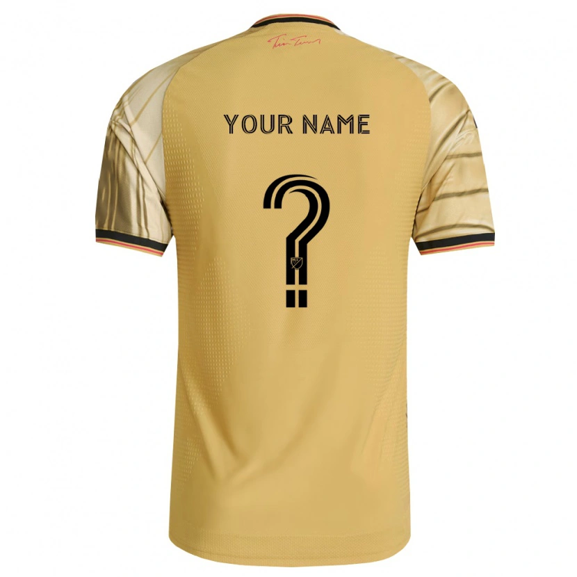 Danxen Mujer Camiseta Su Nombre #0 Marrón Amarillo Negro 2ª Equipación 2026/27 La Camisa