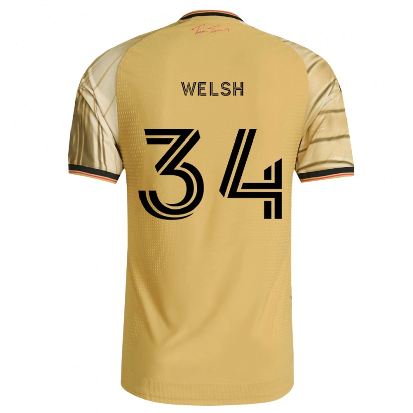 Danxen Mujer Camiseta Colin Welsh #34 Marrón Amarillo Negro 2ª Equipación 2026/27 La Camisa
