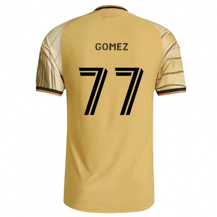 Danxen Mujer Camiseta Sam Gomez #77 Marrón Amarillo Negro 2ª Equipación 2026/27 La Camisa