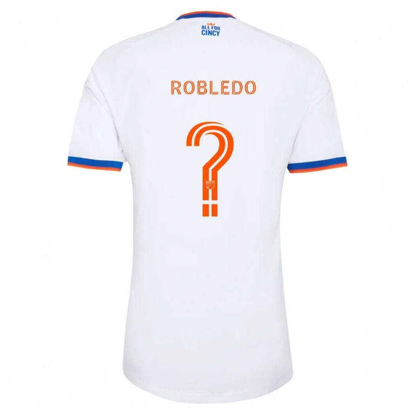 Danxen Mujer Camiseta Harrison Robledo #0 Blanco Azul Marino Naranja 2ª Equipación 2026/27 La Camisa