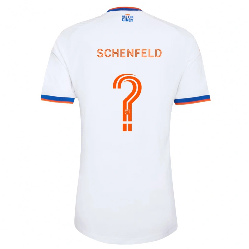 Danxen Mujer Camiseta Matthew Schenfeld #0 Blanco Azul Marino Naranja 2ª Equipación 2026/27 La Camisa
