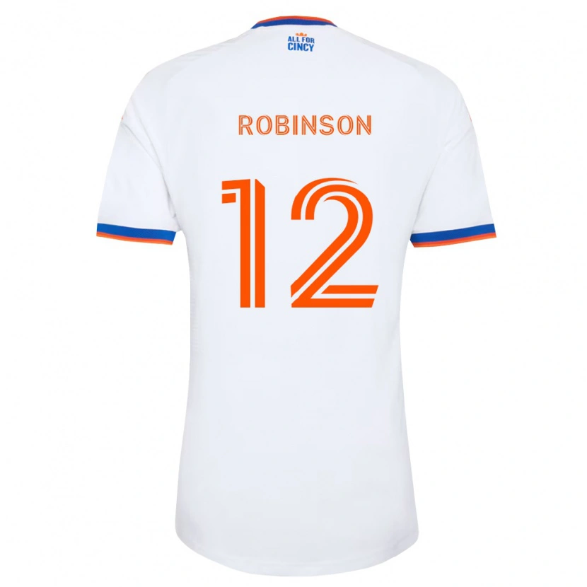 Danxen Mujer Camiseta Miles Robinson #12 Blanco Azul Marino Naranja 2ª Equipación 2026/27 La Camisa