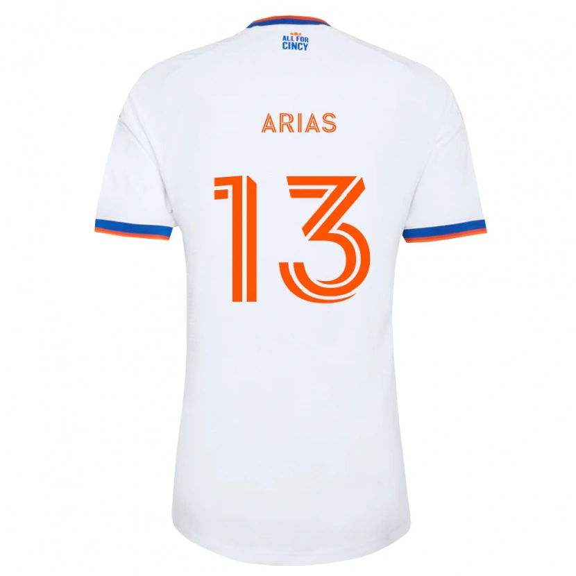 Danxen Mujer Camiseta Santiago Arias #13 Blanco Azul Marino Naranja 2ª Equipación 2026/27 La Camisa