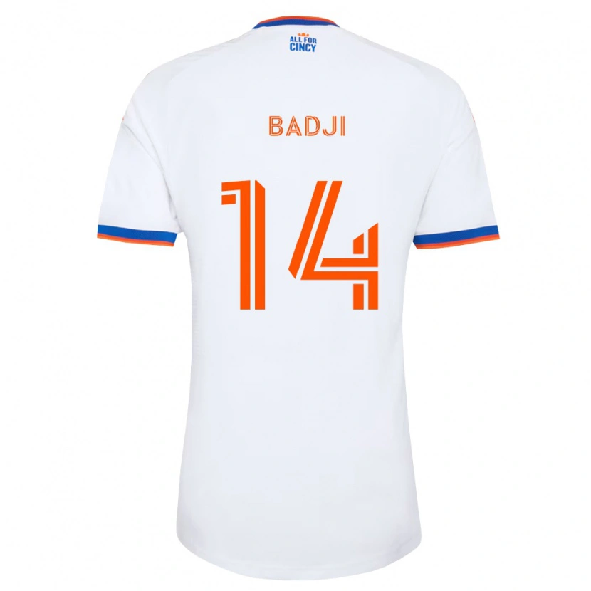 Danxen Mujer Camiseta Dominique Badji #14 Blanco Azul Marino Naranja 2ª Equipación 2026/27 La Camisa