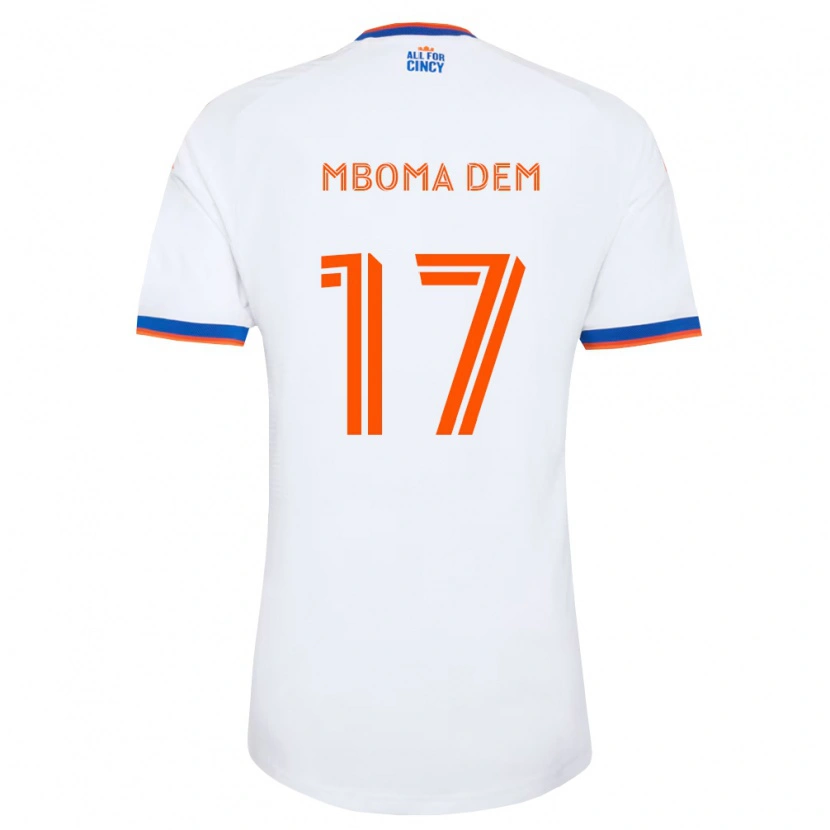 Danxen Mujer Camiseta Kenji Mboma Dem #17 Blanco Azul Marino Naranja 2ª Equipación 2026/27 La Camisa