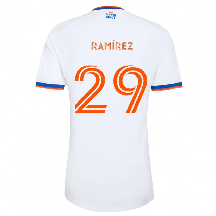 Danxen Mujer Camiseta Bryan Ramírez #29 Blanco Azul Marino Naranja 2ª Equipación 2026/27 La Camisa