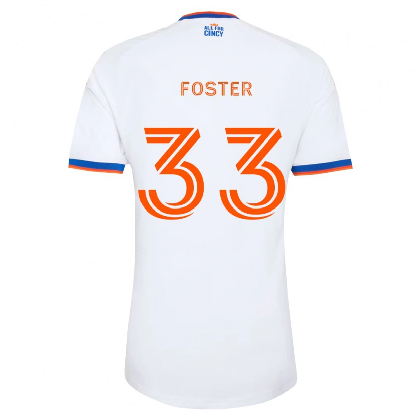 Danxen Mujer Camiseta Isaiah Foster #33 Blanco Azul Marino Naranja 2ª Equipación 2026/27 La Camisa