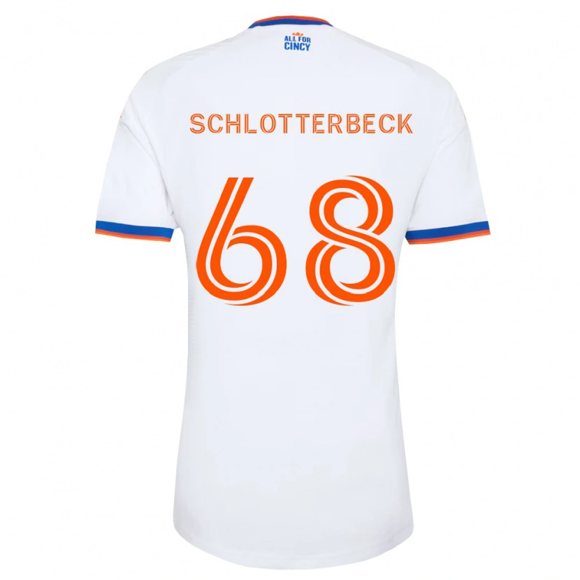 Danxen Mujer Camiseta Ryan Schlotterbeck #68 Blanco Azul Marino Naranja 2ª Equipación 2026/27 La Camisa