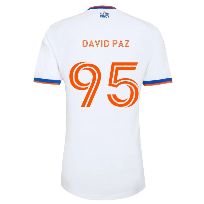 Danxen Mujer Camiseta David Paz #95 Blanco Azul Marino Naranja 2ª Equipación 2026/27 La Camisa