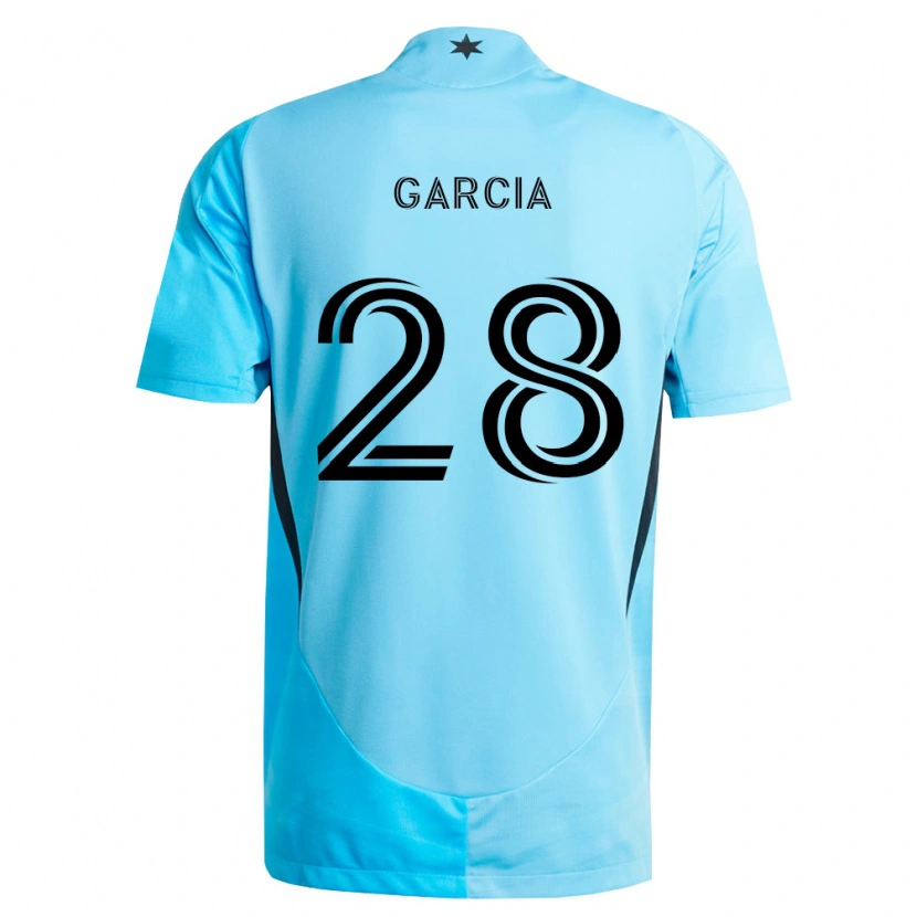 Danxen Mujer Camiseta Mender García #28 Azul Claro Negro 2ª Equipación 2026/27 La Camisa