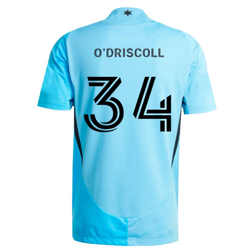 Danxen Mujer Camiseta Rory O'driscoll #34 Azul Claro Negro 2ª Equipación 2026/27 La Camisa