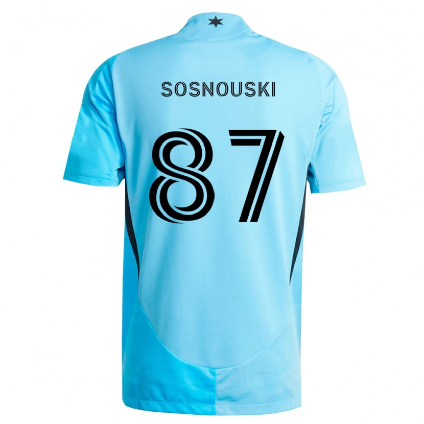 Danxen Mujer Camiseta Justin Sosnouski #87 Azul Claro Negro 2ª Equipación 2026/27 La Camisa