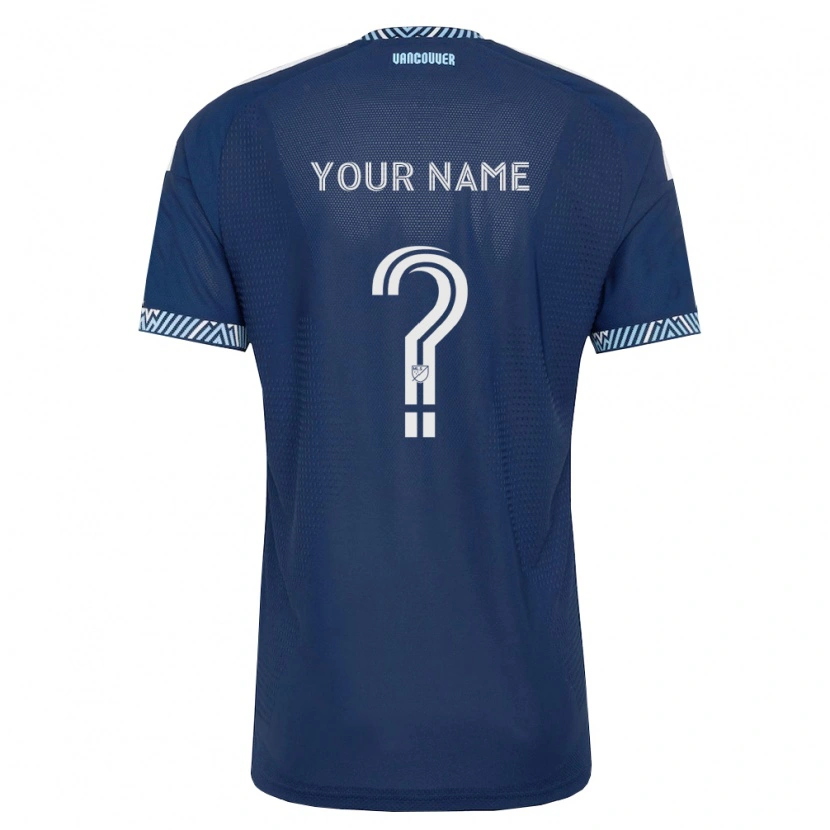 Danxen Mujer Camiseta Su Nombre #0 Azul Profundo Blanco 2ª Equipación 2026/27 La Camisa
