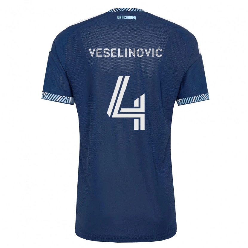 Danxen Mujer Camiseta Ranko Veselinović #4 Azul Profundo Blanco 2ª Equipación 2026/27 La Camisa