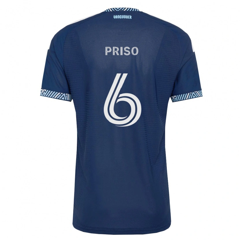 Danxen Mujer Camiseta Ralph Priso #6 Azul Profundo Blanco 2ª Equipación 2026/27 La Camisa