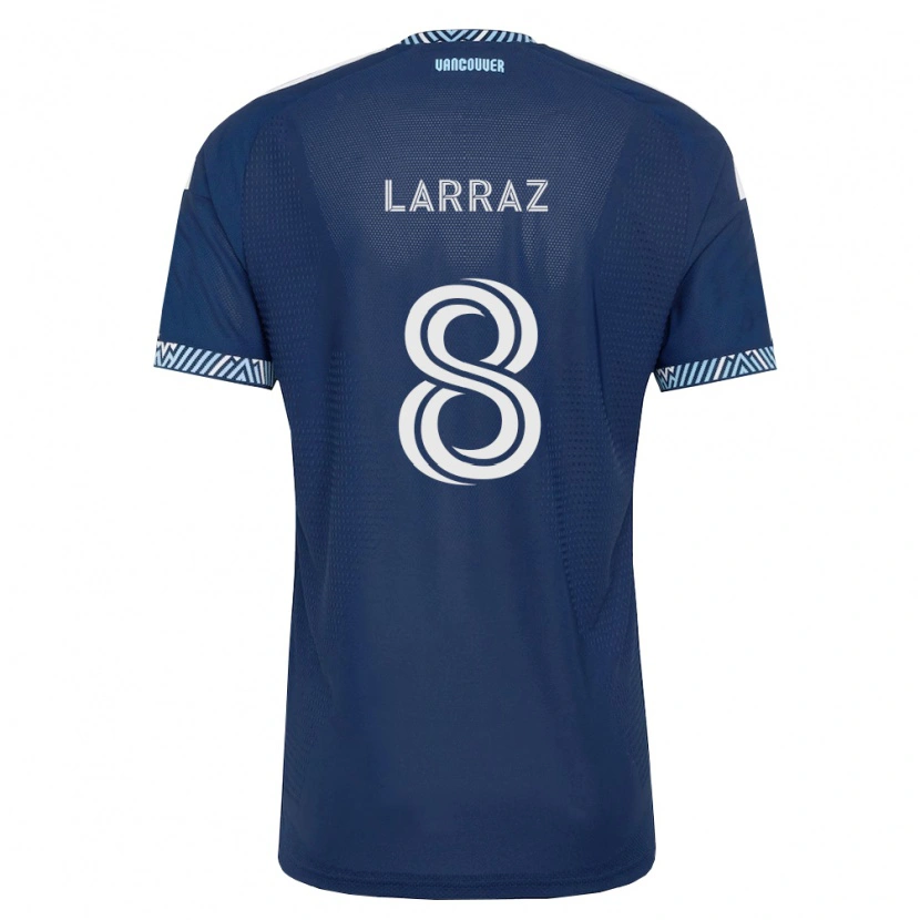 Danxen Mujer Camiseta Oliver Larraz #8 Azul Profundo Blanco 2ª Equipación 2026/27 La Camisa