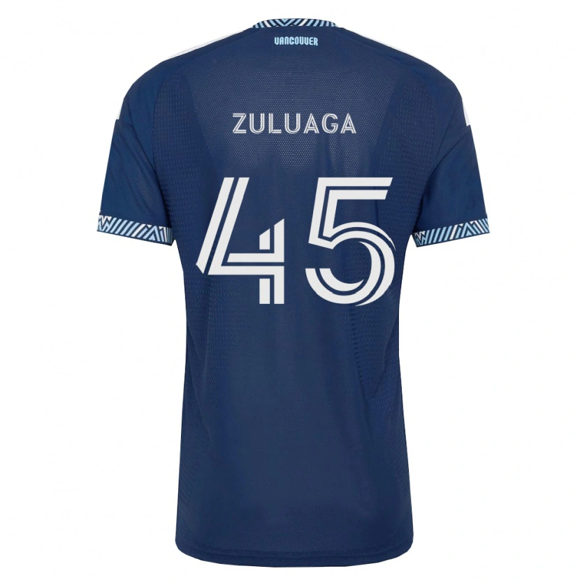 Danxen Mujer Camiseta Yeider Zuluaga #45 Azul Profundo Blanco 2ª Equipación 2026/27 La Camisa