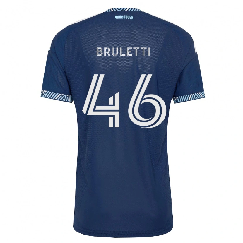 Danxen Mujer Camiseta Cristiano Bruletti #46 Azul Profundo Blanco 2ª Equipación 2026/27 La Camisa