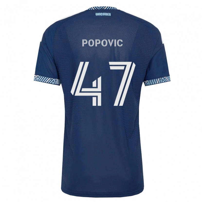 Danxen Mujer Camiseta Marko Popović #47 Azul Profundo Blanco 2ª Equipación 2026/27 La Camisa