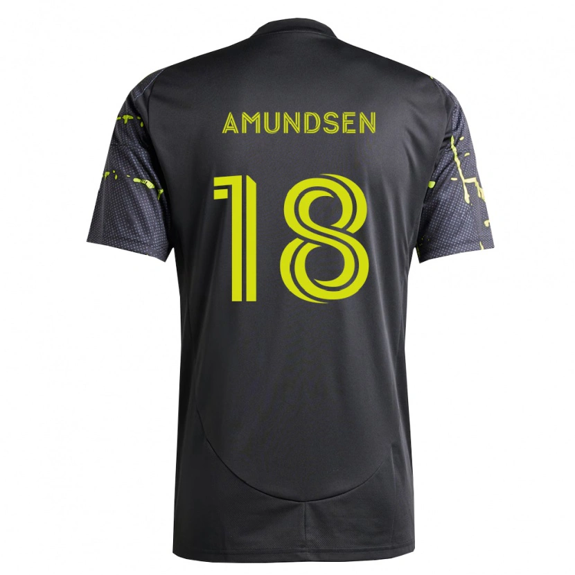 Danxen Mujer Camiseta Malte Amundsen #18 Amarillo Fluorescente Negro 2ª Equipación 2026/27 La Camisa