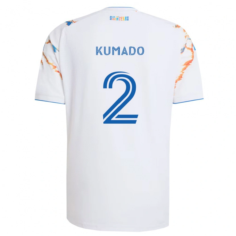 Danxen Mujer Camiseta Willy Kumado #2 Blanco Naranja Azul 2ª Equipación 2026/27 La Camisa