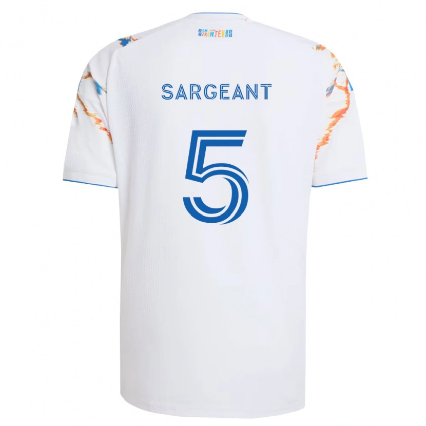 Danxen Mujer Camiseta Kieran Sargeant #5 Blanco Naranja Azul 2ª Equipación 2026/27 La Camisa