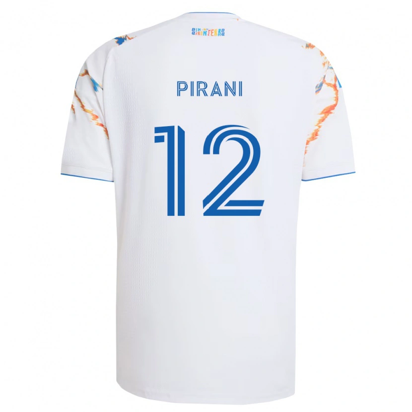 Danxen Mujer Camiseta Gabriel Pirani #12 Blanco Naranja Azul 2ª Equipación 2026/27 La Camisa