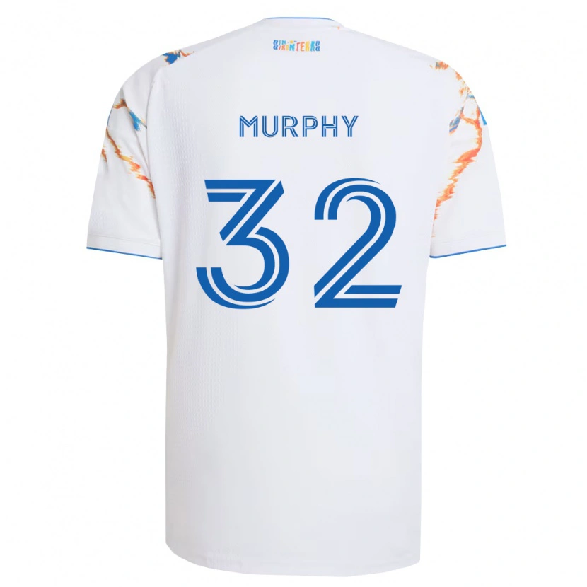 Danxen Mujer Camiseta Ian Murphy #32 Blanco Naranja Azul 2ª Equipación 2026/27 La Camisa