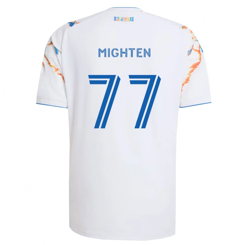 Danxen Mujer Camiseta Alex Mighten #77 Blanco Naranja Azul 2ª Equipación 2026/27 La Camisa