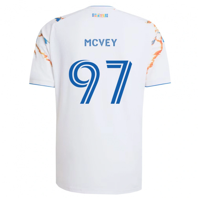 Danxen Mujer Camiseta Christopher Mcvey #97 Blanco Naranja Azul 2ª Equipación 2026/27 La Camisa