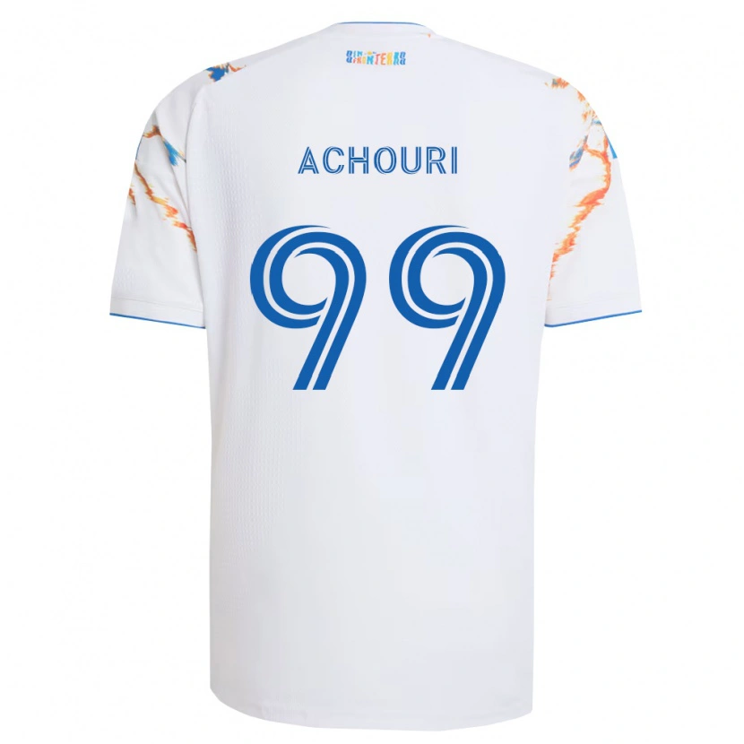 Danxen Mujer Camiseta Elias Achouri #99 Blanco Naranja Azul 2ª Equipación 2026/27 La Camisa