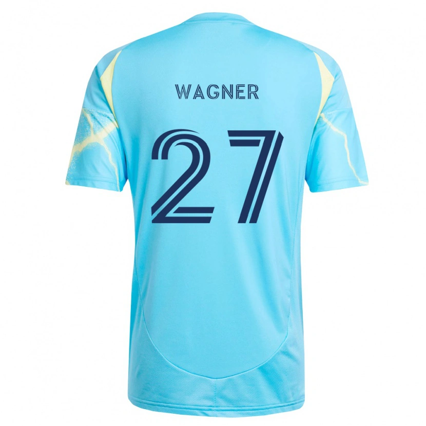 Danxen Mujer Camiseta Kai Wagner #27 Azul Claro Negro Amarillo Claro 2ª Equipación 2026/27 La Camisa