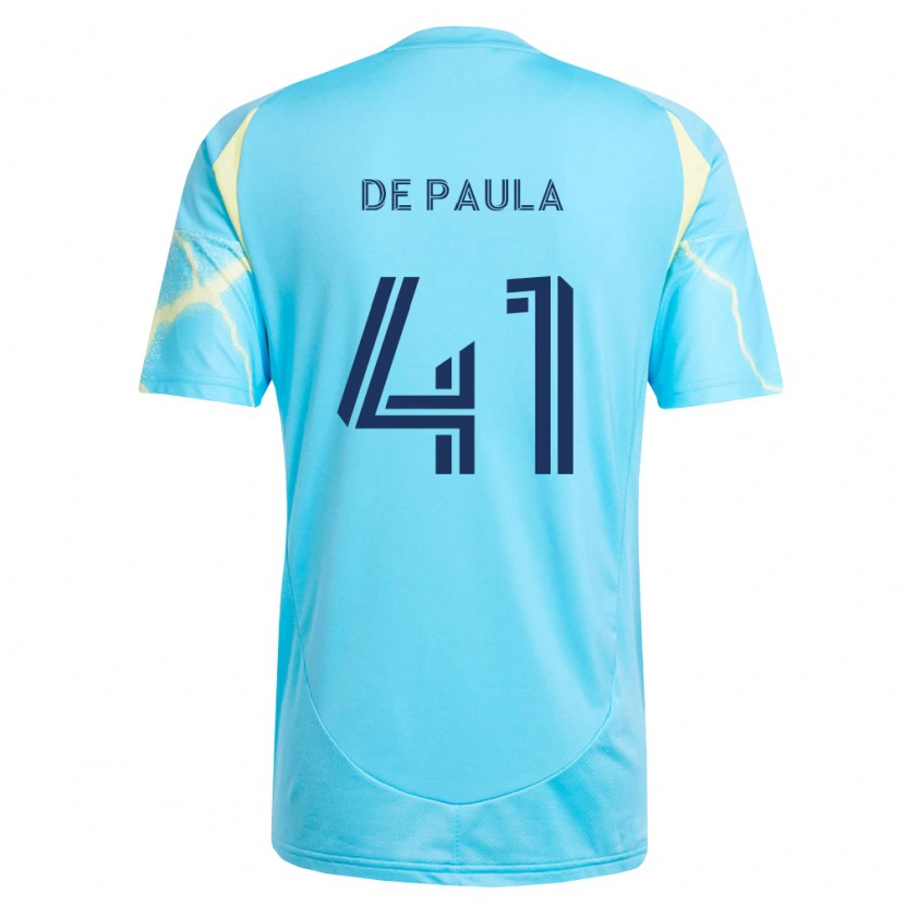 Danxen Mujer Camiseta Matheus De Paula #41 Azul Claro Negro Amarillo Claro 2ª Equipación 2026/27 La Camisa