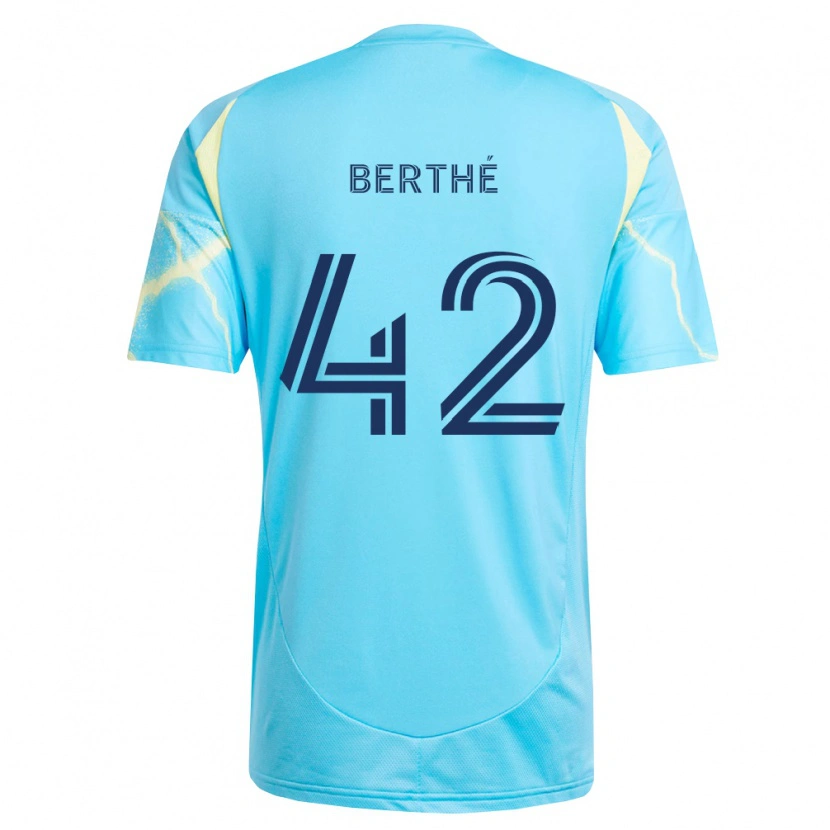 Danxen Mujer Camiseta Mamoutou Berthé #42 Azul Claro Negro Amarillo Claro 2ª Equipación 2026/27 La Camisa