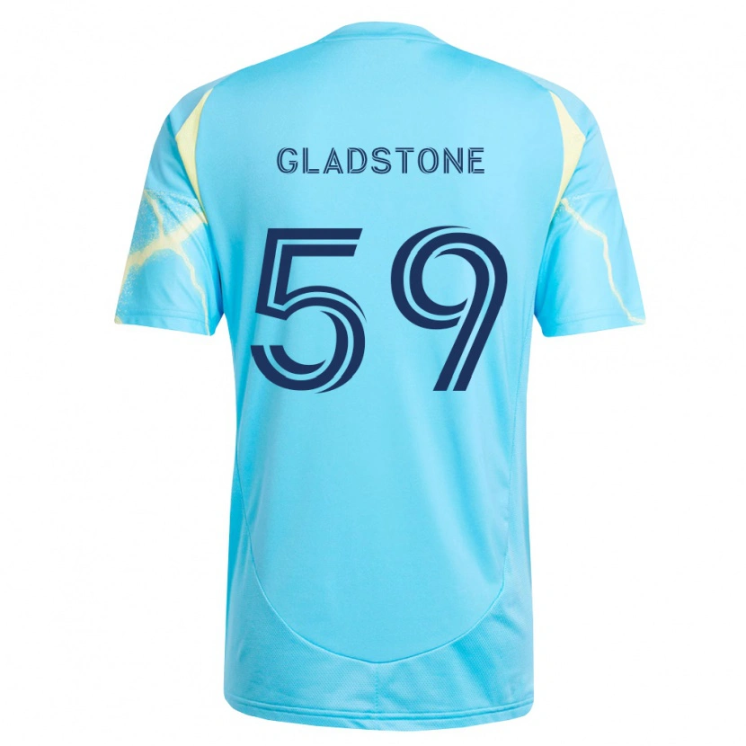 Danxen Mujer Camiseta Tyler Gladstone #59 Azul Claro Negro Amarillo Claro 2ª Equipación 2026/27 La Camisa