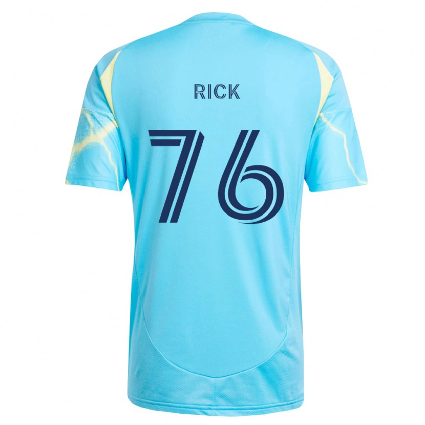 Danxen Mujer Camiseta Andrew Rick #76 Azul Claro Negro Amarillo Claro 2ª Equipación 2026/27 La Camisa