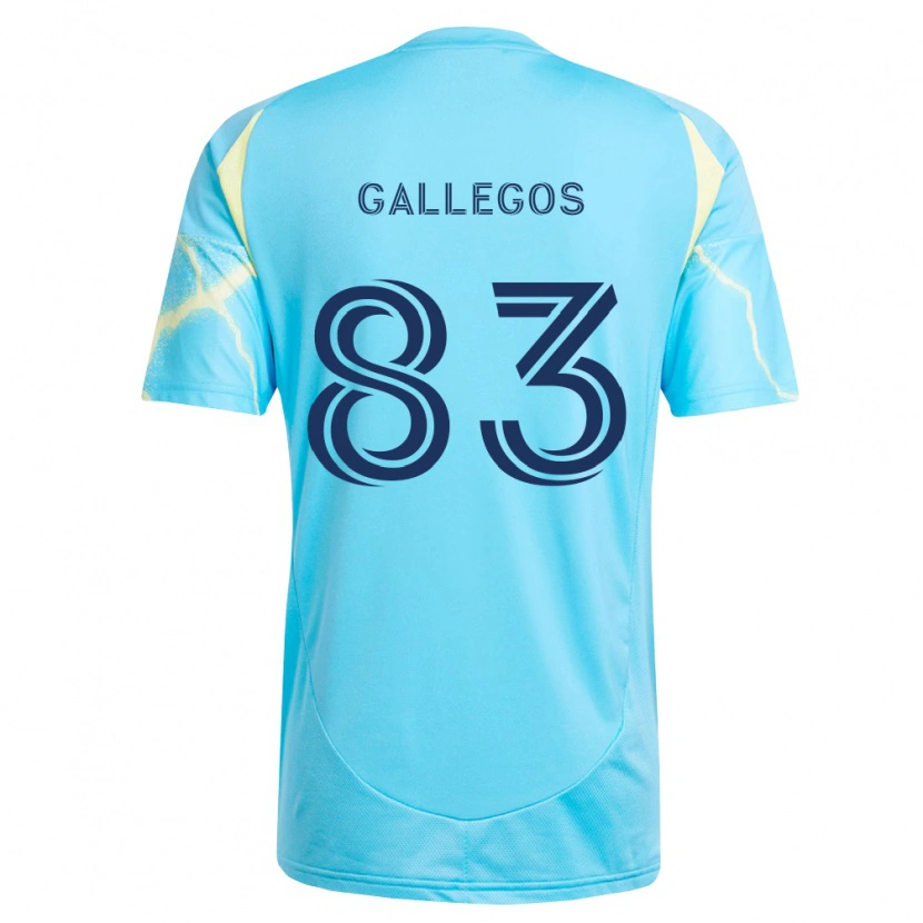 Danxen Mujer Camiseta Mateo Gallegos #83 Azul Claro Negro Amarillo Claro 2ª Equipación 2026/27 La Camisa