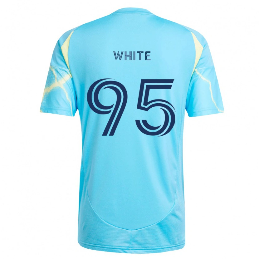 Danxen Mujer Camiseta Matthew White #95 Azul Claro Negro Amarillo Claro 2ª Equipación 2026/27 La Camisa