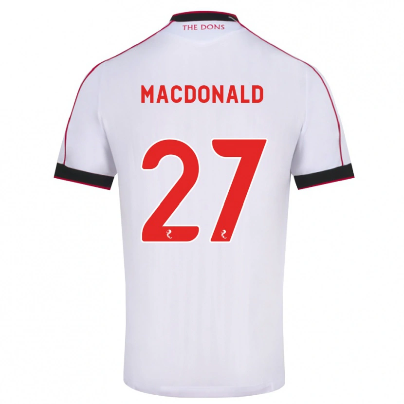 Danxen Mujer Camiseta Angus Macdonald #27 Negro Rojo Blanco 2ª Equipación 2026/27 La Camisa
