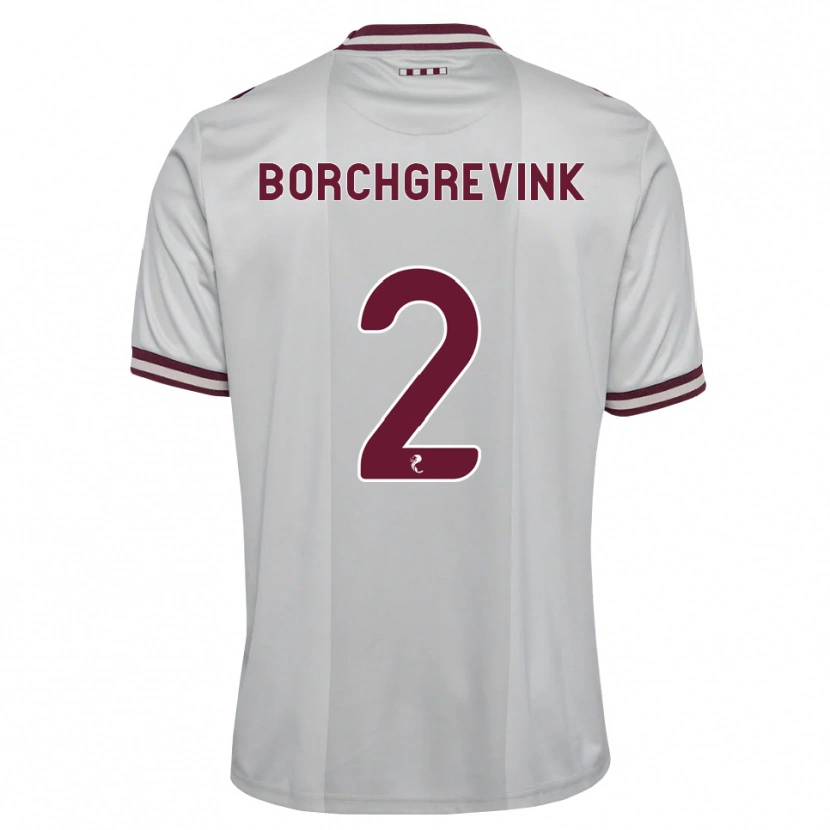 Danxen Mujer Camiseta Christian Borchgrevink #2 Blanco Borgoña 2ª Equipación 2026/27 La Camisa
